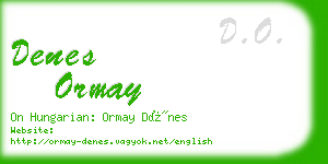 denes ormay business card